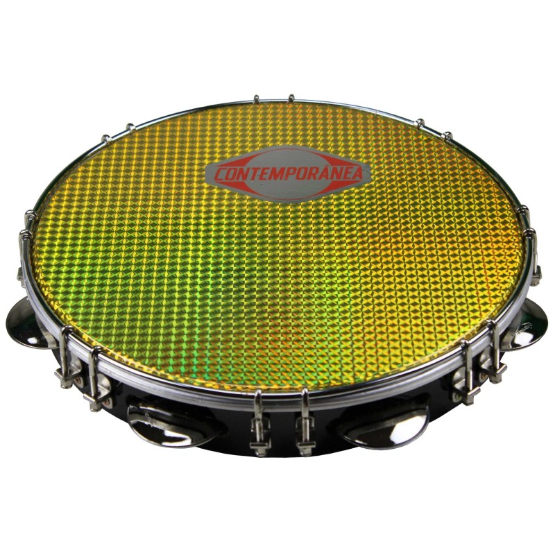 Pandeiro 11" formica noir - peau prismatique or - Pro